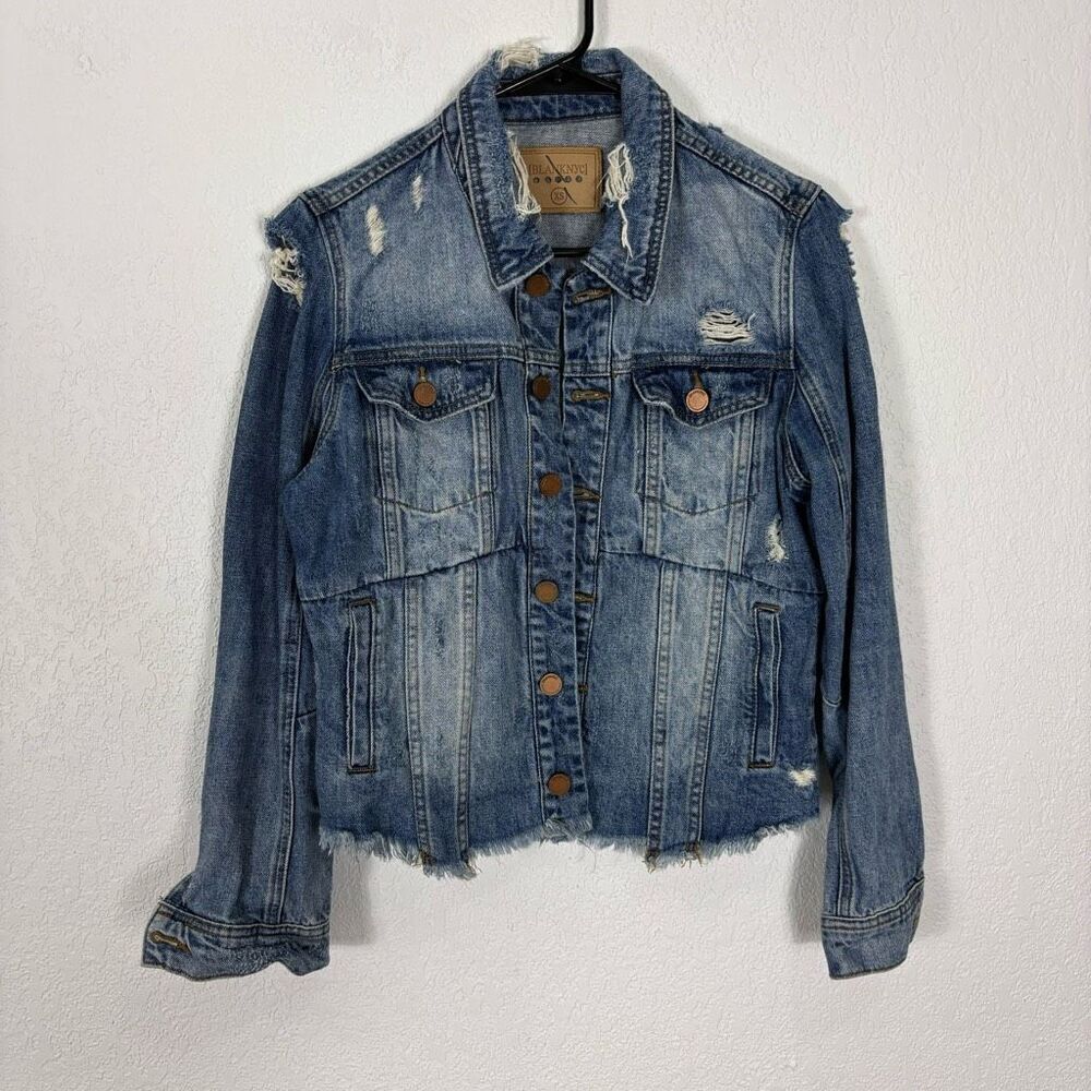 Blank NYC Distressed Denim‎ Jean Jacket Women's Size XS